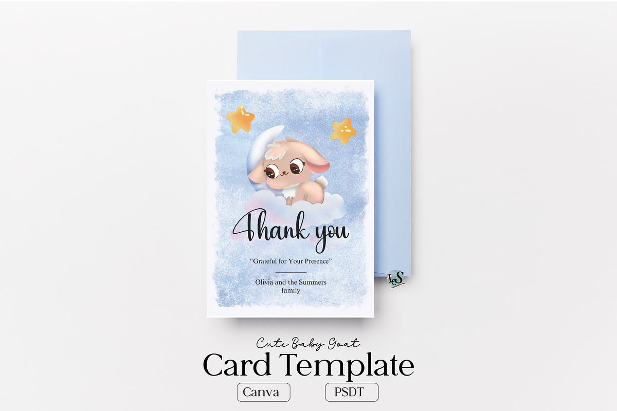 Cute Thank You Card Template, a Card Template by Little Creative Scribbles (Photo 1 of 3)