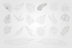 Monstera palm icons, a Decorative Illustration by lawoel