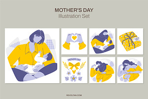 Mother's Day Illustration Set, a Person Illustration by Revoltan Studios