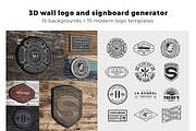 3D signboard logo mock +  templates, a Household Mockup by PrintPixel (Thumbnail 1 of 4)
