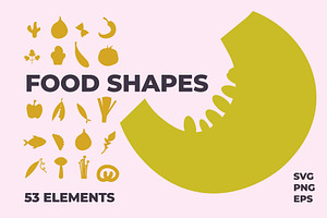 FOOD SHAPES SET (53 ELEMENTS), an Outline Icon by Bonfloret Studio