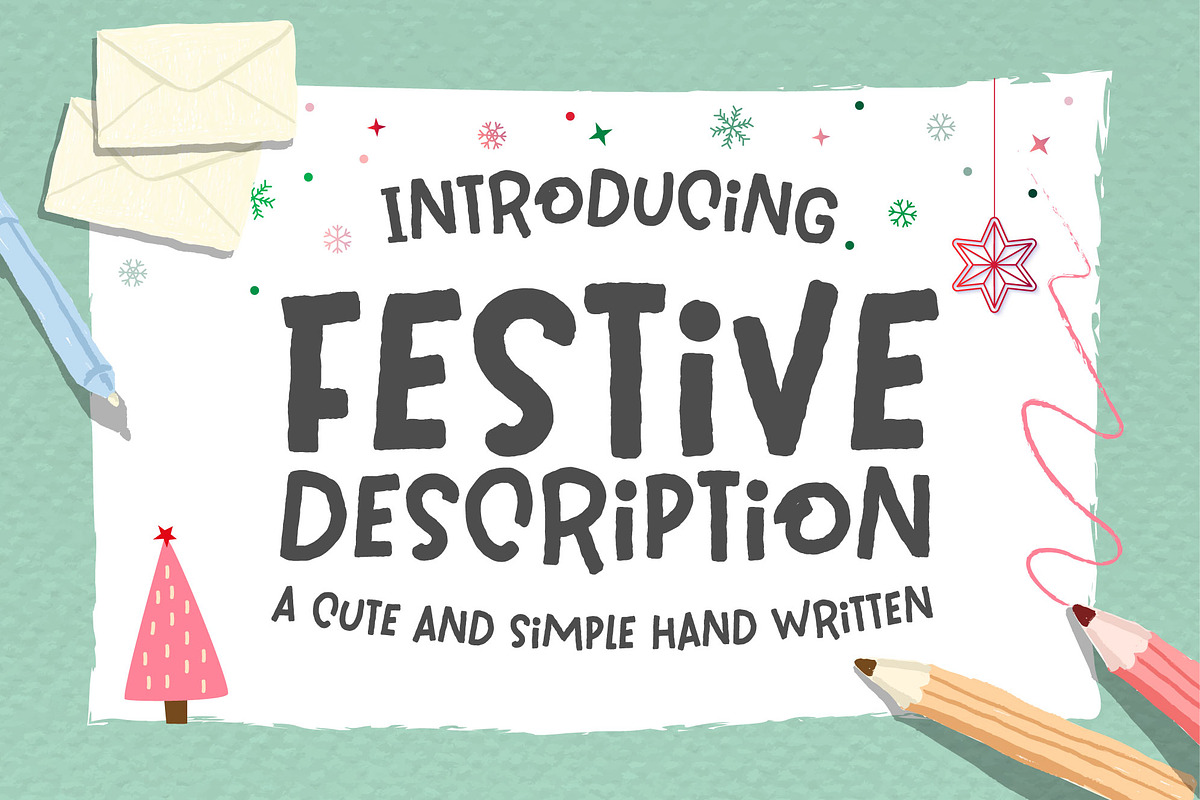 Festive Description Font, a Script Font by Nobu Collections (Photo 1 of 9)