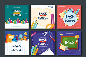 Back to School Social Media Set, a Templates & Theme by studiogstock