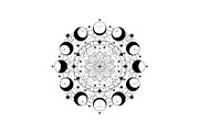 Moon Phase Mandala SVG Bundle, an Illustration by yasushie (Thumbnail 15 of 31)