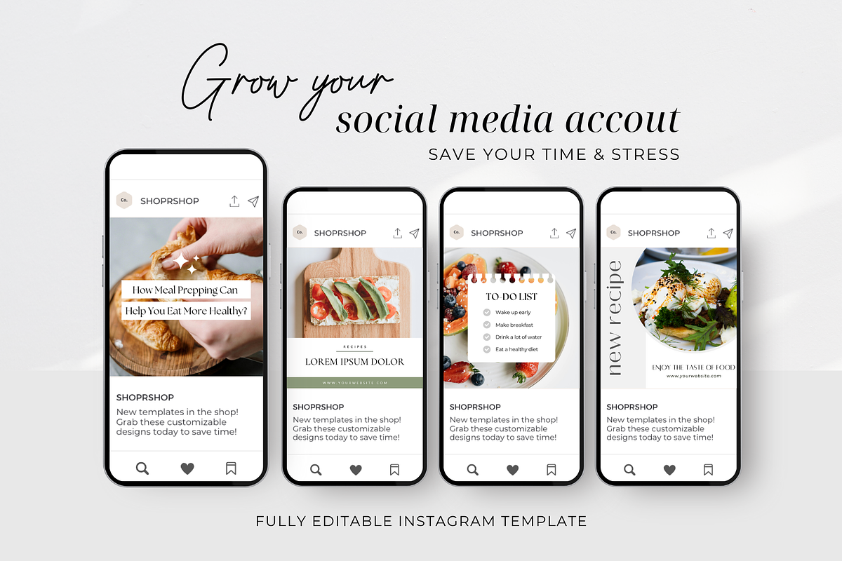 Food Instagram Post Template, a Social Media Template by ShopRShop (Photo 3 of 10)