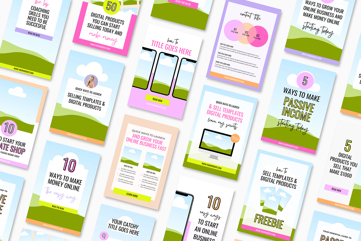 Pinterest Pin Templates Canva, a Social Media Template by Ciera Design Templates (Photo 2 of 7)