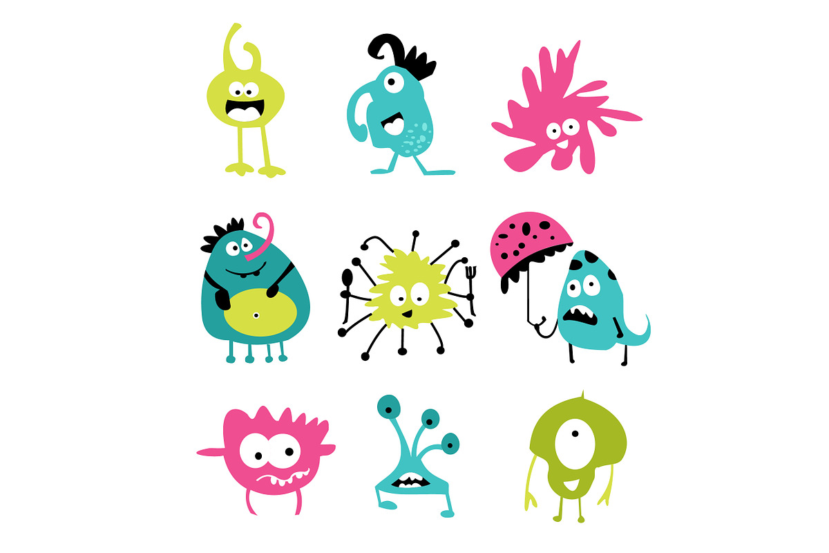 Cute funny monsters, an Animal Illustration by lidiya_zayac (Photo 4 of 5)
