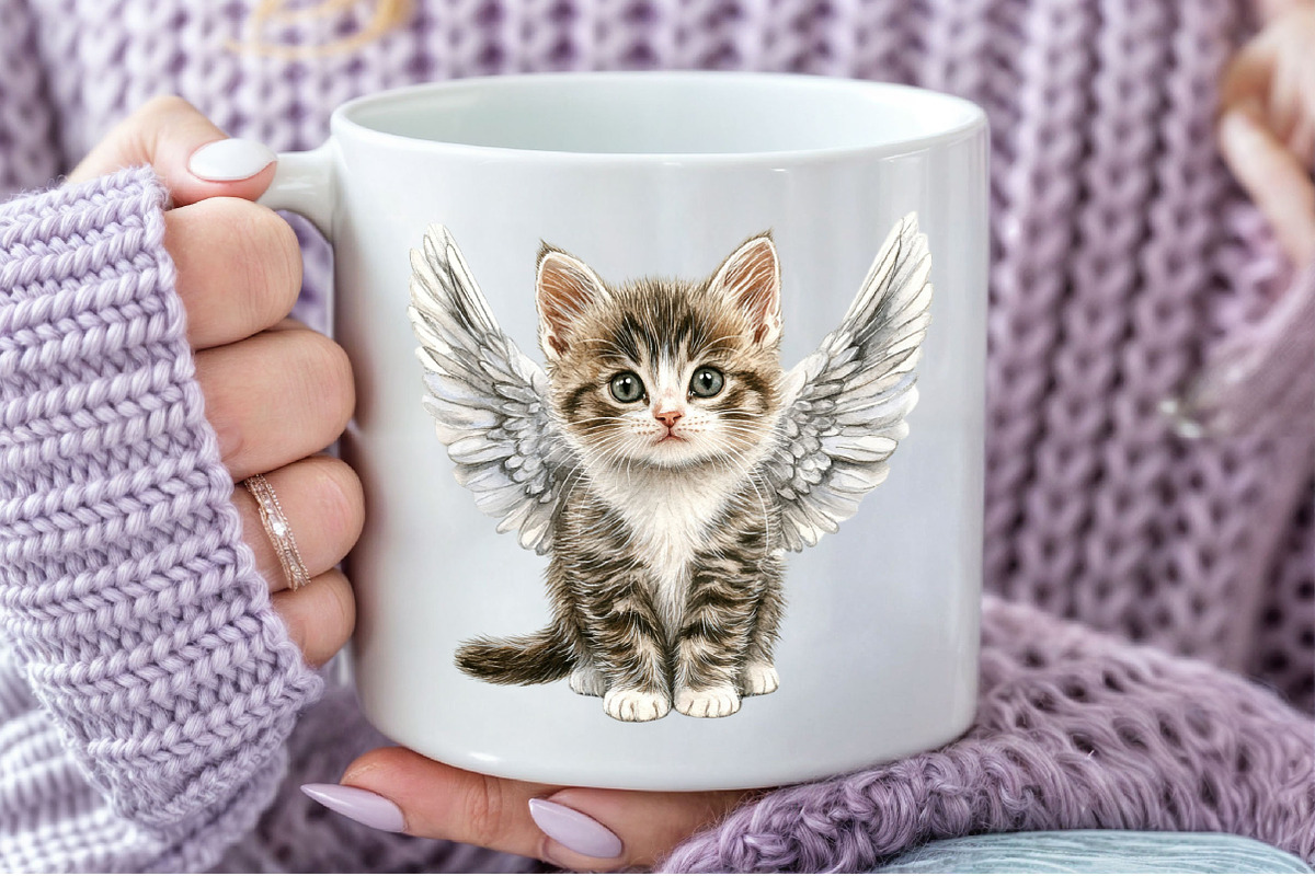 Watercolor Cat Clipart PNG, an Illustration by Pixels.Craft (Photo 4 of 7)