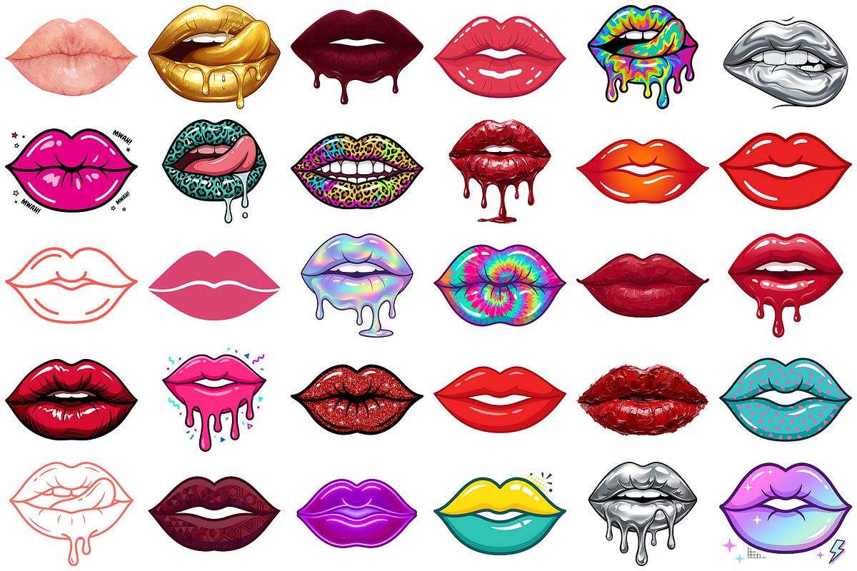 Lips Clipart, a Decorative Illustration by Forhadx5 (Photo 3 of 11)