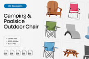 Camping & Poolside Outdoor Chairs, a Furniture 3D Model by Eklip Studio (Thumbnail 1 of 2)