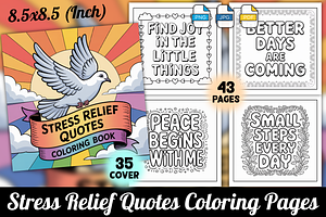 Stress Relief Quotes Coloring Pages, a Person Illustration by Design Station