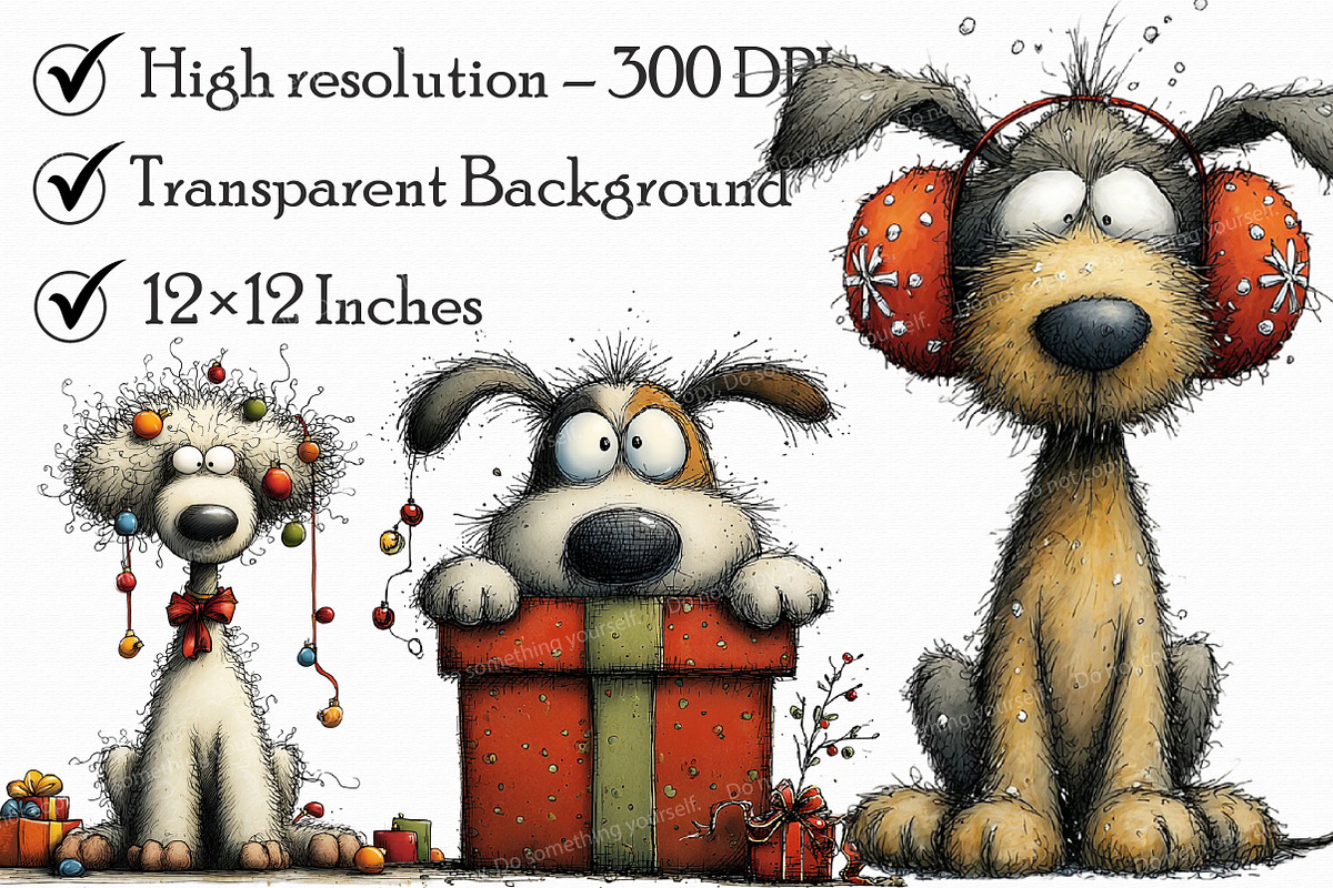 Quirky Christmas Dog Clipart, an Illustration by Libby Wishes (Photo 6 of 7)