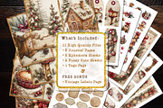 Vintage Christmas Bakery Journal Kit, a Seasonal Illustration by V Design Creator (Thumbnail 2 of 13)