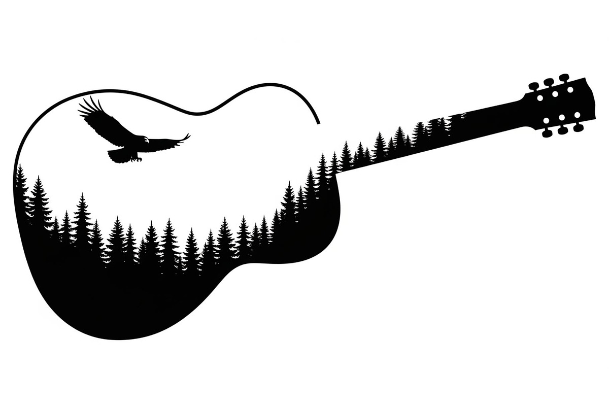 Nature Landscape Guitar Silhouette, an Object Illustration by Creativeshirt (Photo 6 of 31)