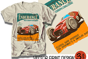 vector racing car poster