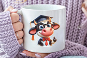 Watercolor Funny Graduation Cow PNG, an Illustration by CraftArtStudio (Thumbnail 5 of 6)