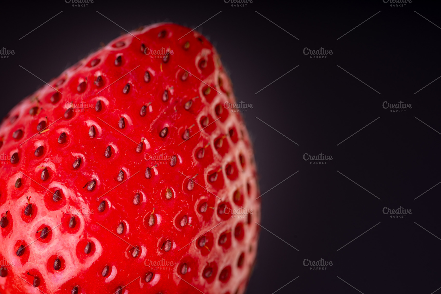 Strawberry isolated on black backgro, a Food & Drink Photo by MadPhotos