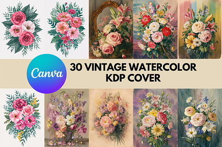 30 Vintage Watercolor