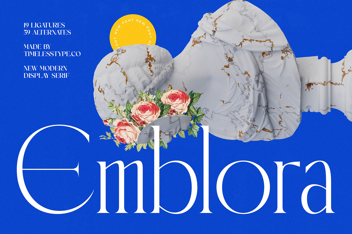 Emblora Modern Display Serif, a Script Font by timelesstype.co (Photo 1 of 20)