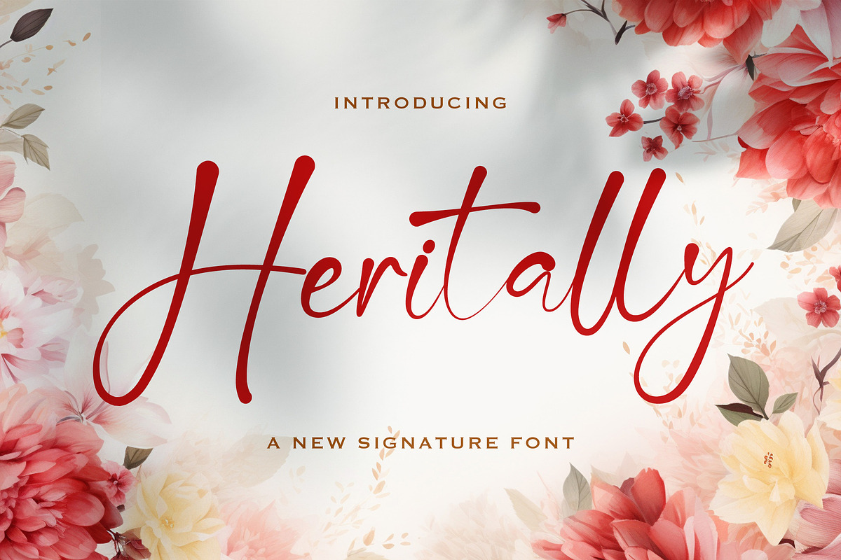 Heritally – Elegant Signature Font, a Script Font by Imiftype Studio (Photo 1 of 7)