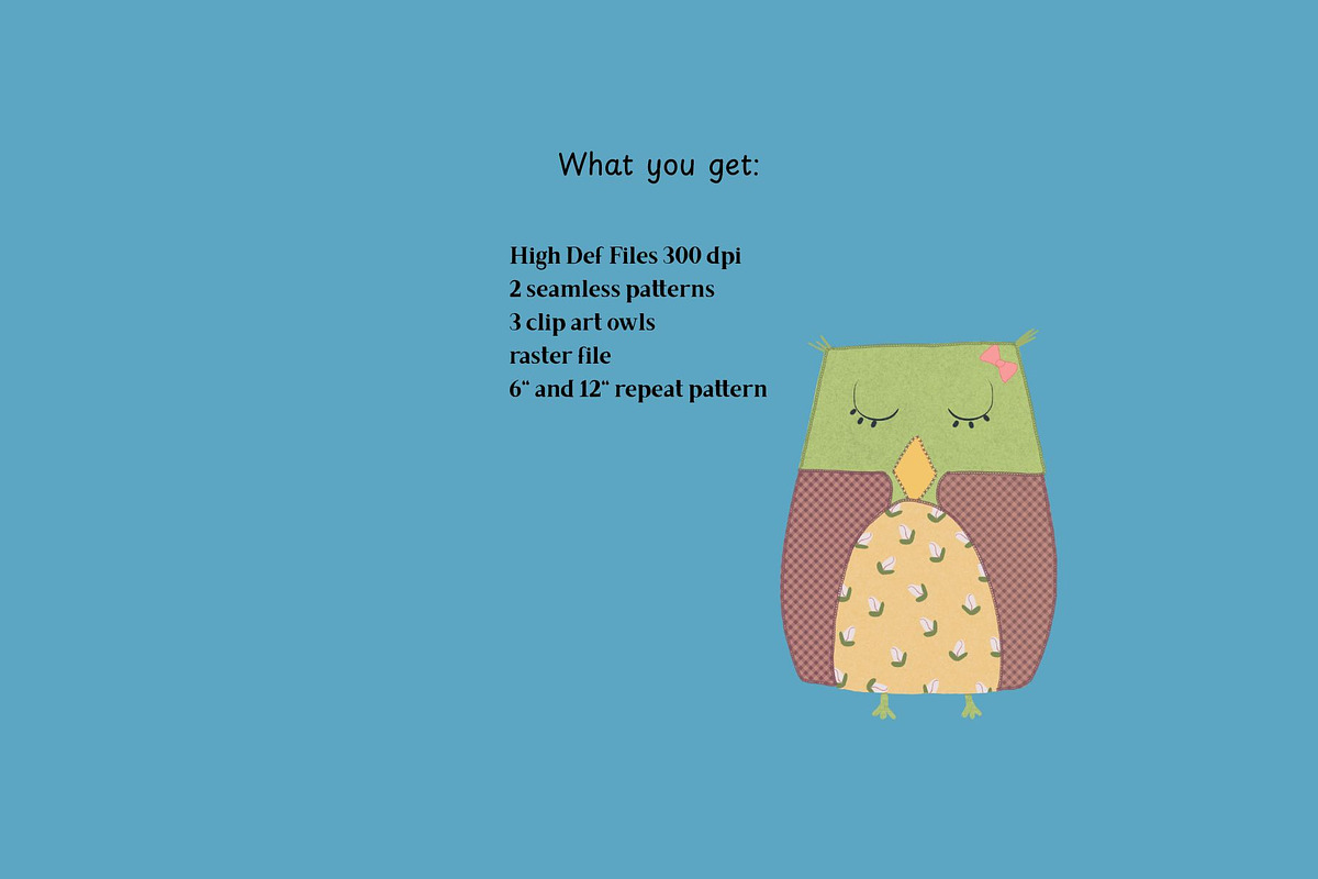 Owl Seamless Pattern with Clipart, a Seasonal Illustration by Kimbella Buckman Designs (Photo 4 of 4)