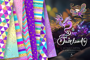 Abstract Geometric Glitter Patterns, a Pattern Graphic by KaramfilaS