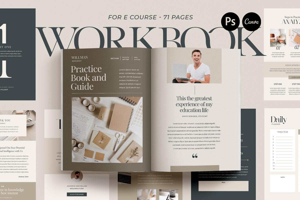 eBook for eCourse Tutor | CANVA PS, a Magazine Template by Eviory (Photo 20 of 24)