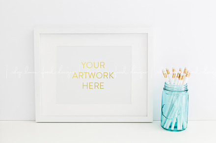 White Frame Styled Stock Photography