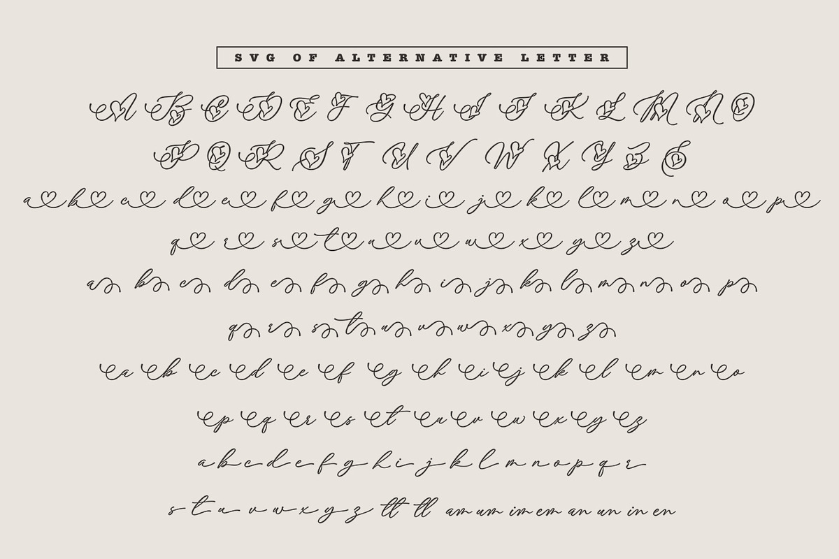 About Heart - Heart Connected Font, a Font by Subectype Studio (Photo 7 of 9)