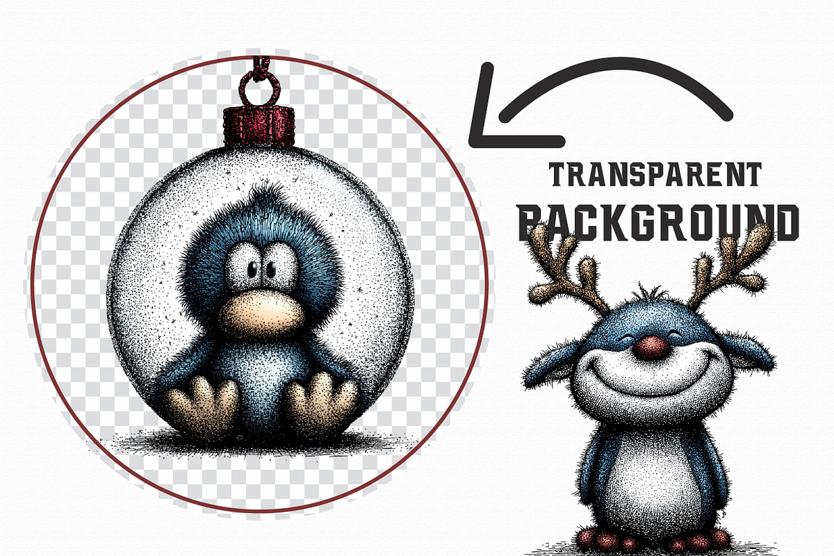 Christmas Ice Blue Penguin Clipart, an Illustration by Libby Wishes (Photo 5 of 7)