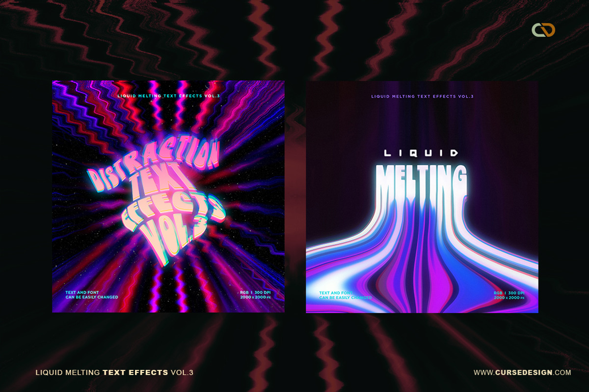 Liquid Melting Text Effects Vol.3, an Action Add-On by Cursedesign (Photo 2 of 9)