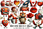 Whimsical Valentines Clipart, an Illustration by OK Design (Thumbnail 1 of 6)