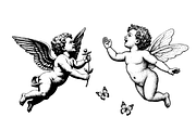 21 Cherub Illustrations - vector, a Decorative Illustration by Gonez Studio (Thumbnail 4 of 13)