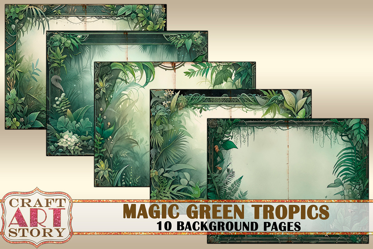 Magic tropics Blank background, a Seasonal Illustration by CraftArtStory (Photo 2 of 3)