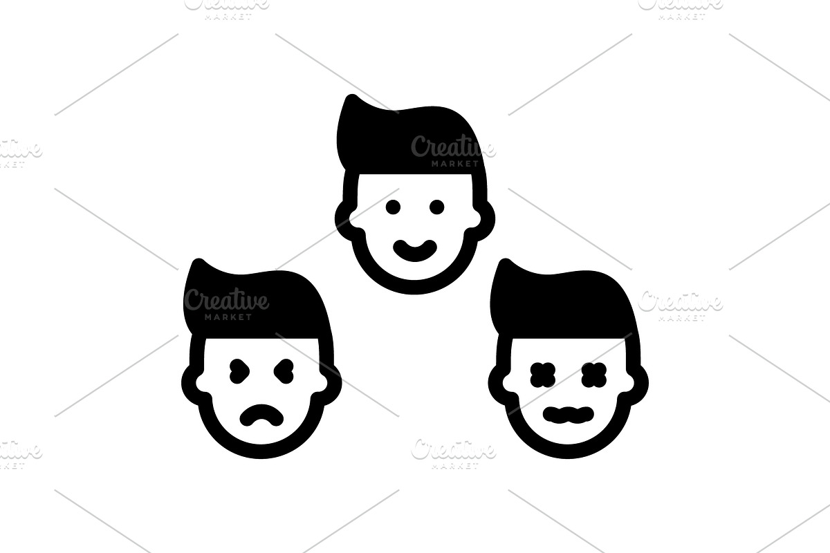 Expressions character solid icon, a Solid Icon by Creative priyanka