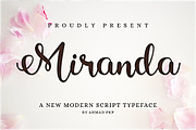 Miranda Font Modern Script, a Script Font by Ahmad Pkp Studio (Thumbnail 1 of 9)