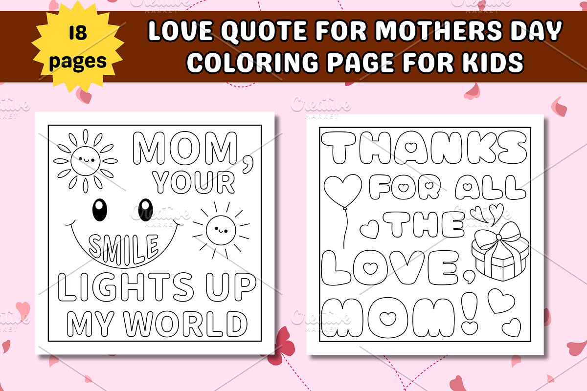 Mother's Day Quote Coloring Page, an Education Illustration by Salaly (Photo 3 of 5)