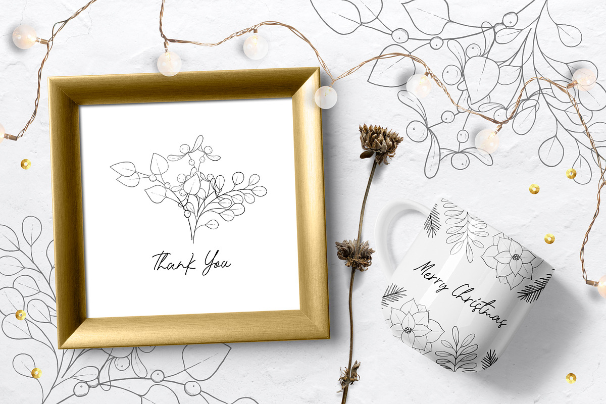 Winter Plants Procreate Stamps, a Brush Add-On by Little Nordic Atelier (Photo 4 of 4)