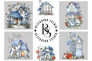 Watercolor Cute Spring House Clipart, an Illustration by Black Bird Studio (Thumbnail 5 of 5)