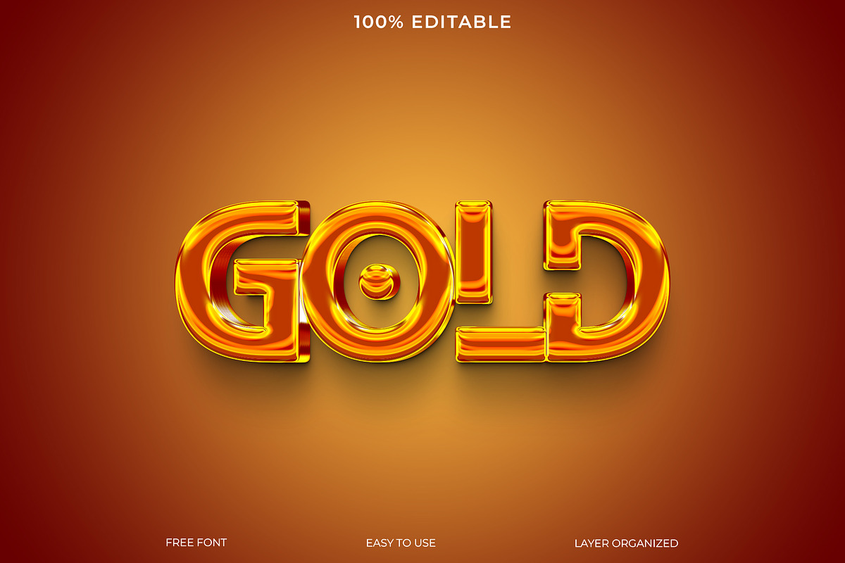 3D Gold Text Effect Touch of Luxury, a Layer Style Add-On by Imamul001