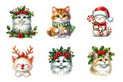 Christmas Cat Clipart, an Illustration by Design Market (Thumbnail 4 of 5)