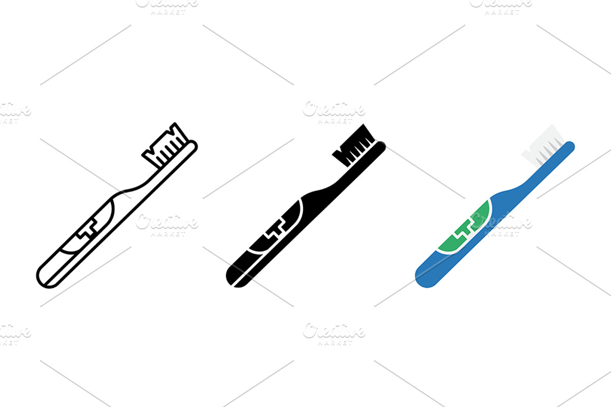 Toothbrush Hygiene Vector Icon Set, an Object Graphic by Artonix (Photo 2 of 3)