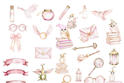 Pink Wizard Clipart PNG Set, a Decorative Illustration by savvy graphics & stock (Thumbnail 4 of 4)
