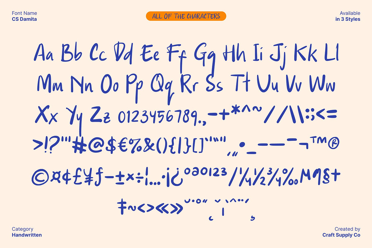 CS Damita – Handwritten Font, a Handwritten Font by Craft Supply Co. (Photo 8 of 8)