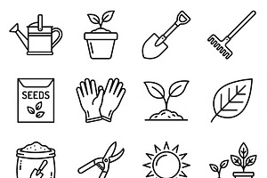 Bundles vector Gardening Plant Icon, an Outline Icon by adenpinkstore
