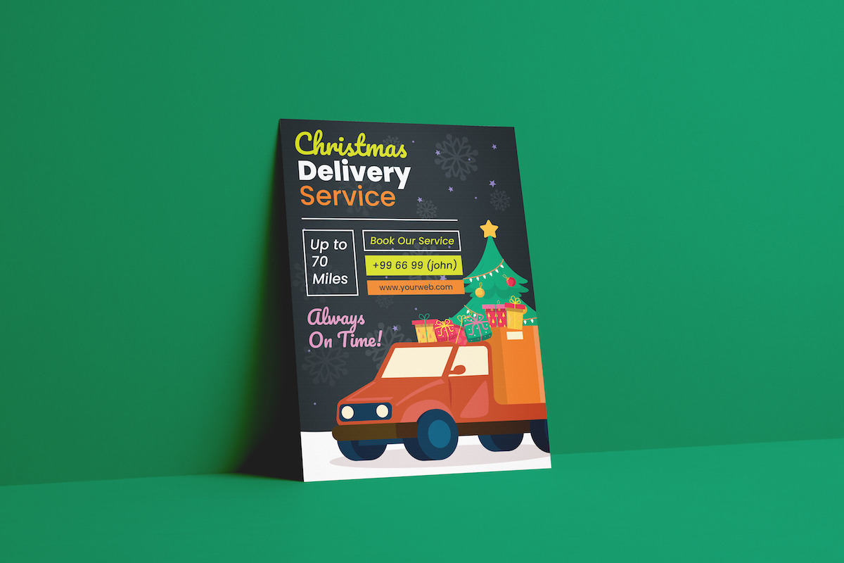 Christmas Delivery Service Flyer, a Flyer Template by PuriCreative (Photo 2 of 3)