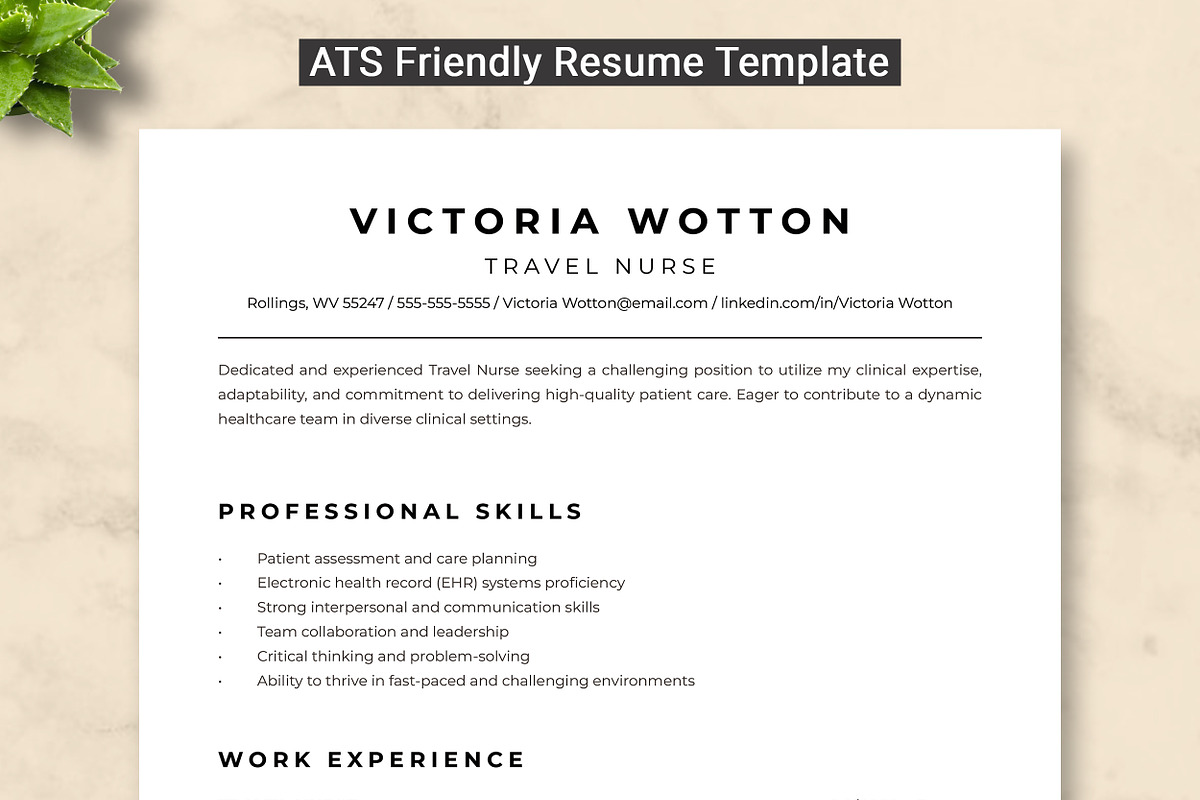 Travel Nurse Resume Template