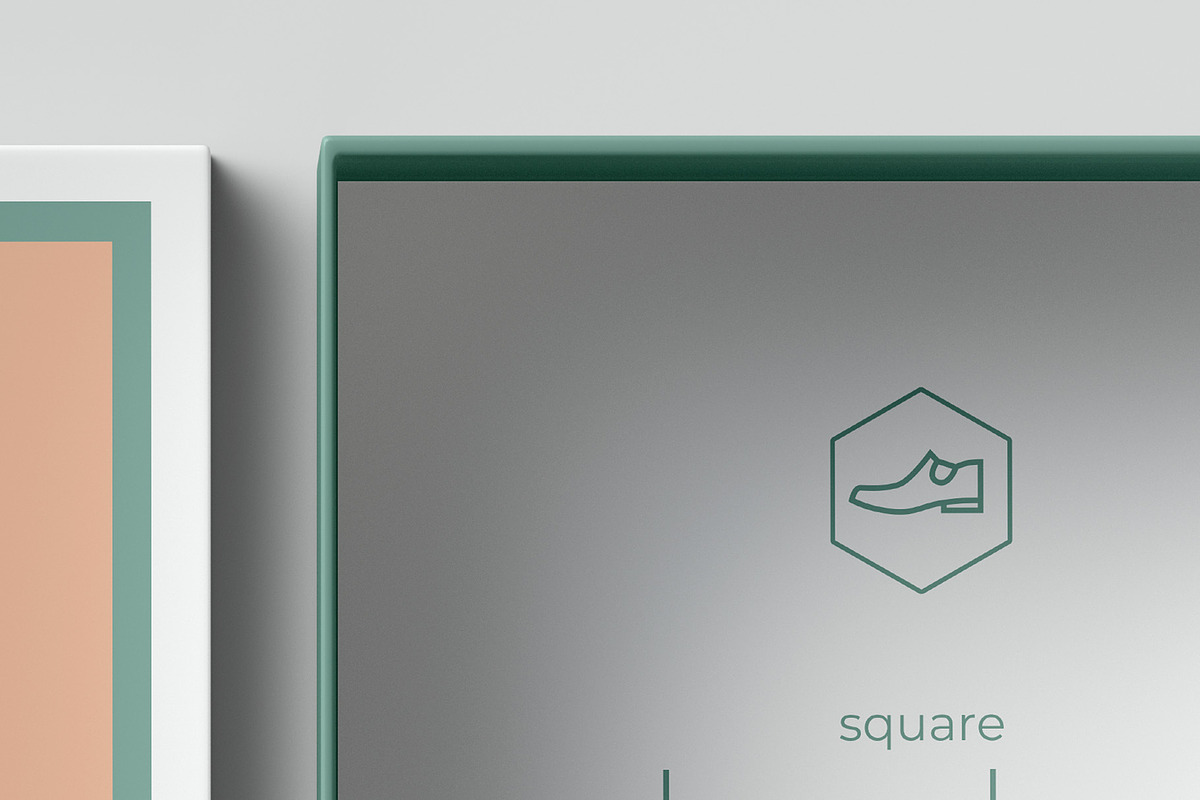 Square Shoe Box Mockup - 8 views, a Cups & Container Mockup by Illusiongraphic (Photo 14 of 20)