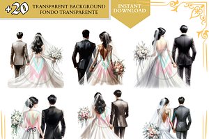 Bride And Groom Back Clipart Wedding