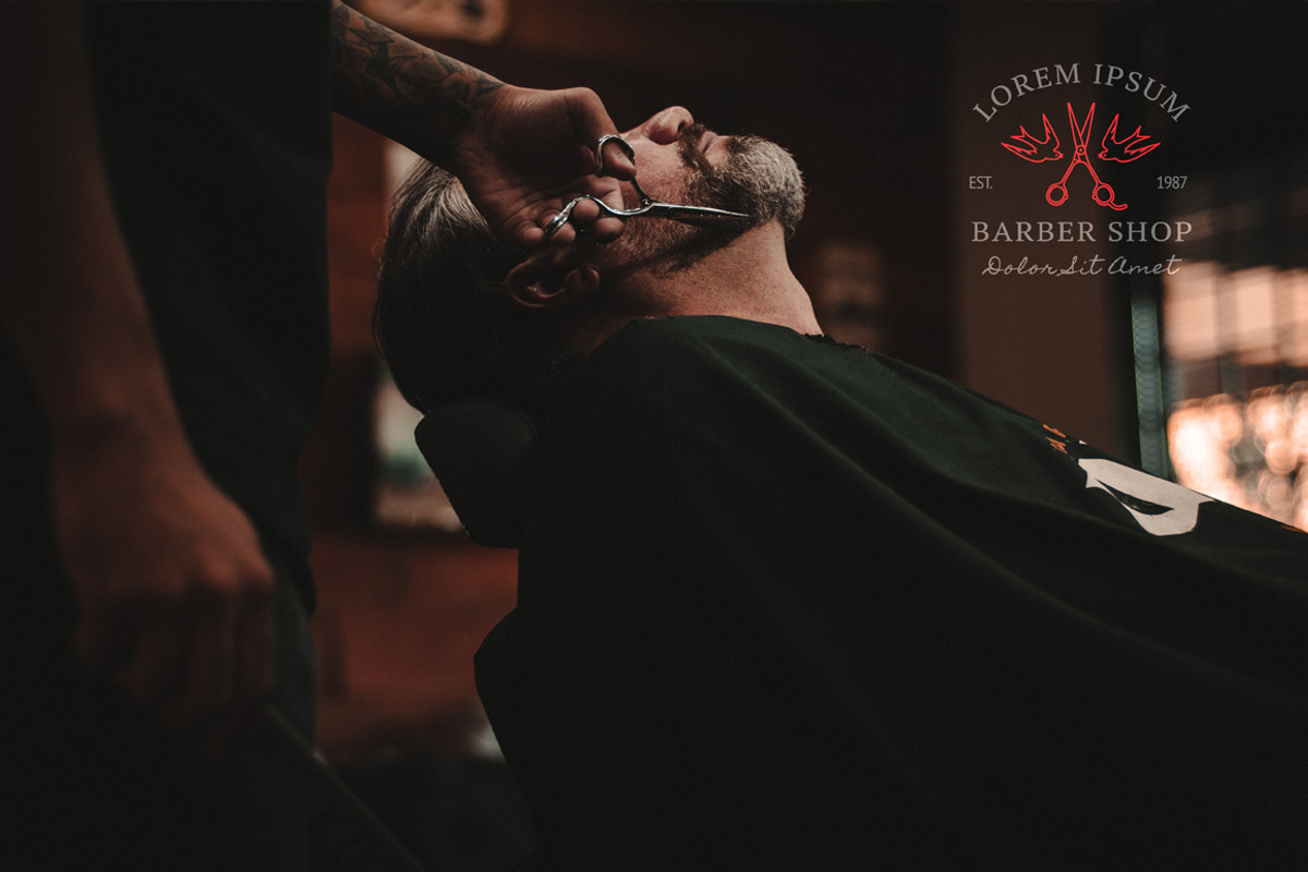 Barber Shop. Minimalistic Logo Set, a Templates & Theme by bartamarabara (Photo 3 of 5)